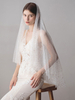 Avorio Wedding Veil Tulle Due accessori a forma di stella con bordo a filo a stella