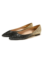 Ballerine bionde da donna Ballerine con paillettes Punta a punta Scarpe casual"idiane dorate
