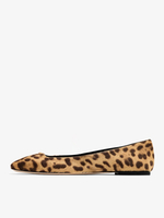 Ballerine leopardate con punta quadrata in crine di cavallo e ballerine slip-on