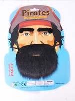 Barba autoadesiva unisex nera per capelli da pirata di Halloween
