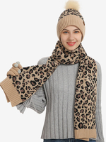 Berretti da donna Inverno caldo Bellissimi pon pon Cappelli con stampa leopardata Berretto