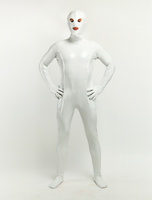 Bianco bocca aperta e gli occhi aperti progettato Unisex PVC vestiti Carnevale