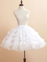 Bianco fiocchi Organza Lolita gonna per le donne