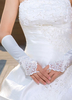 Bianco guanti senza dita di matrimonio pizzo