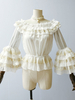 Bianco Lolita Blouses Maniche lunghe Ruffles Lace Lolita Top Lolita Camicia