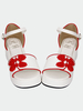 Bianco Qi Lolita Sandali Platform rosso cinese stile pulsanti