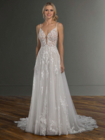 Bianco svasata Mit Schleppe di Spalle nude semplice con scollo a V smanicato