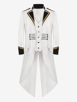 Bianco vintage top punk jacquard maniche lunghe lycra spandex vestiti costumi retrò per uomo