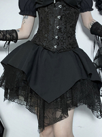 Black Gothic Lolita SK Gonne Lolita in pizzo con volant