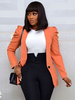 Blazer arancione per donna Cappotto moderno in poliestere a maniche lunghe con bottoni con risvolto