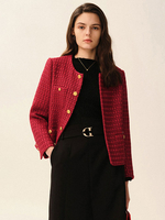 Blazer da donna Moda gioiello collo bottoni maniche lunghe poliestere inverno caldo capispalla