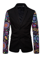 Blazer Giacche Casual Blu scuro Colletto alla rovescia Manica lunga Abiti casual da uomo alla moda