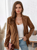 Blazer per donna moderno collo turndown bottoni maniche lunghe velluto a coste