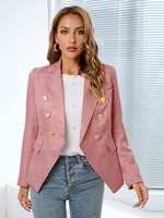 Blazer per le donne Capispalla a maniche lunghe con colletto rovesciato scozzese in poliestere alla moda