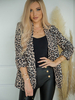 Blazer per le donne Capispalla a maniche lunghe con maniche lunghe con stampa animalier in poliestere