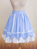 Blu cielo arruffato Bow cotone Lolita gonna