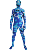 Blu mimetico Lycra Zentai Suit Carnevale