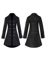 Blu Vintage Top Vintage Bottoni Maniche Lunghe Poliestere Fibra di Poliestere Soprabito Costumi Retrò Per Uomo