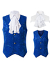 Blu Vintage Top Vintage Ruffles senza maniche in poliestere Gilet in fibra di poliestere Costumi retrò per uomo