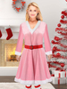 Bodycon Christmas Pink Calzature Abito Copricapo Poliestere Ombre Vacanze di Natale Costumi