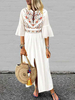 Boho Maxi Abiti Bianco oversize maniche lunghe maniche lunghe abito estivo