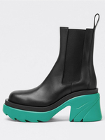 Boot da donna Round TOE TOE CHUNKY Heel Blue Boots Blue Stivaletti