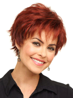 Borgogna fibra Chic breve parrucca per le donne