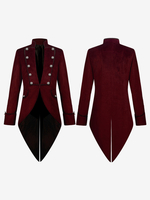 Borgogna Vintage Top Retro Bottoni Soprabito Retro Costumi Per Uomo