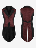 Borgogna Vintage Vintage Poliestere Senza Maniche Retro Costumi Per Uomo