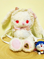 Borsa a tracolla Lolita bianca ricamata a pelo lungo in lealtà