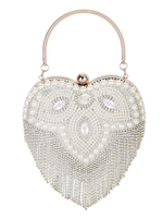 Borsa da sera a forma di cuore borsa da sera Banchetto perla borsa frizione