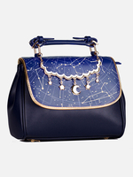 Borsa Lolita Classic Constellation Galaxy Print in pelle blu PU
