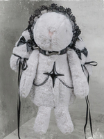 Borsa Lolita gotica Borsa a tracolla in spandex bianco con fiocchi in fibra di poliestere Accessori Lolita