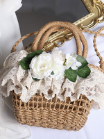 Borsa Lolita marrone caffè Accessorio per fiori in pizzo di poliestere Accessori Lolita