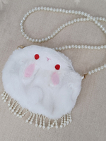 Borsa Sweet Lolita Borsa a tracolla con perle in poliestere bianco Accessori Lolita