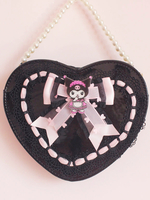 Borsa Sweet Lolita Borsa a tracolla in pelle PU nera Borsa a tracolla in pelle PU Accessori Lolita