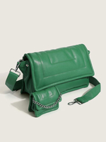 Borse da donna Borse chic con tracolla quadrata in pelle PU verde