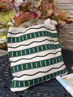 Borse da donna natalizie Albicocca chiara Misto cotone / poliestere Strisce alluncinetto Cinghie a doppio manico Borse a forma verticale