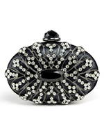 Borse da sera nere con strass in rilievo