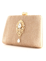 Borse da sposa Pochette da sera champagne Strass Accessori da sposa