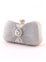 Borse da sposa Pochette da sera in nastro Kiss Lock Artwork Pattern Strass Accessori da sposa