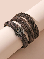 Bracciale donna marrone caffè alluncinetto in finta pelle non in pietra intrecciata a catena bracciali in difficoltà