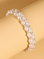 Braccialetto argento perla