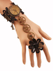 Braccialetto Lolita steampunk bronza con blocchi di colore pizzo accessori Tea party bracialetti in lega d