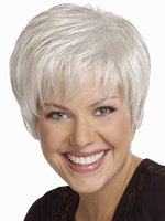 Breve parrucca di donna Moda lato bianco separazione fibra resistente al calore