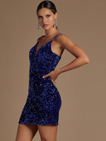 Burgundy Homecoming Dress 2022 Short guaina a V-paillettes stretti abiti da ritorno a casa