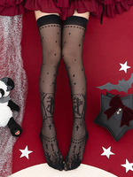Calza Gothic Lolita Accessorio nero Accessori Lolita in pizzo di poliestere