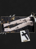 Calza Lolita gotica Maria Stampa Calze al ginocchio Lolita bianche Rayon