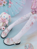Calza Lolita in stile cinese Accessorio per fiori bianchi Accessori per lolita in pizzo di poliestere