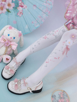 Calza Lolita in stile cinese Accessorio per fiori bianchi Accessori per lolita in pizzo di poliestere